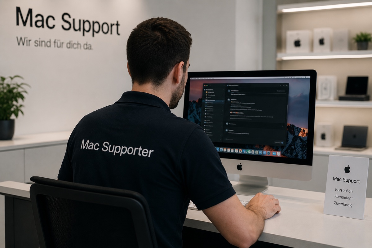Brian Eichner am iMac — Mac Support, persönlich und kompetent